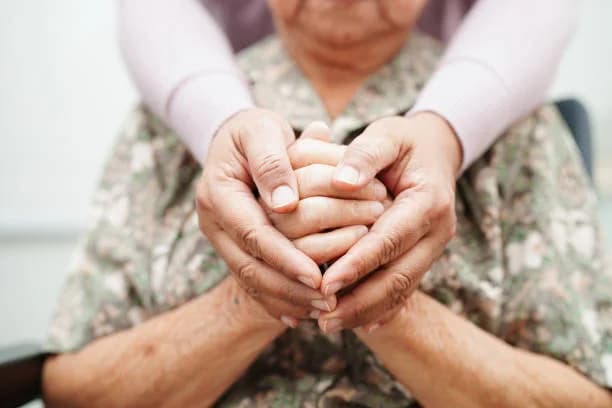 Caregiver providing compassionate support